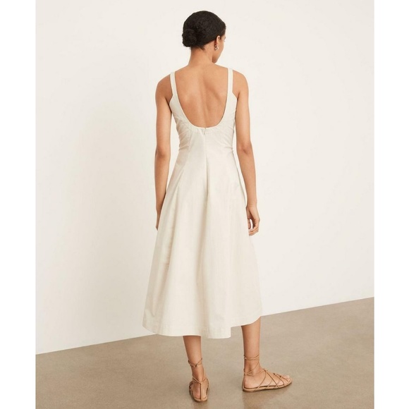 VINCE Paneled Slip Cotton Dress in Pampas Ivory Size 4 - Picture 2 of 2